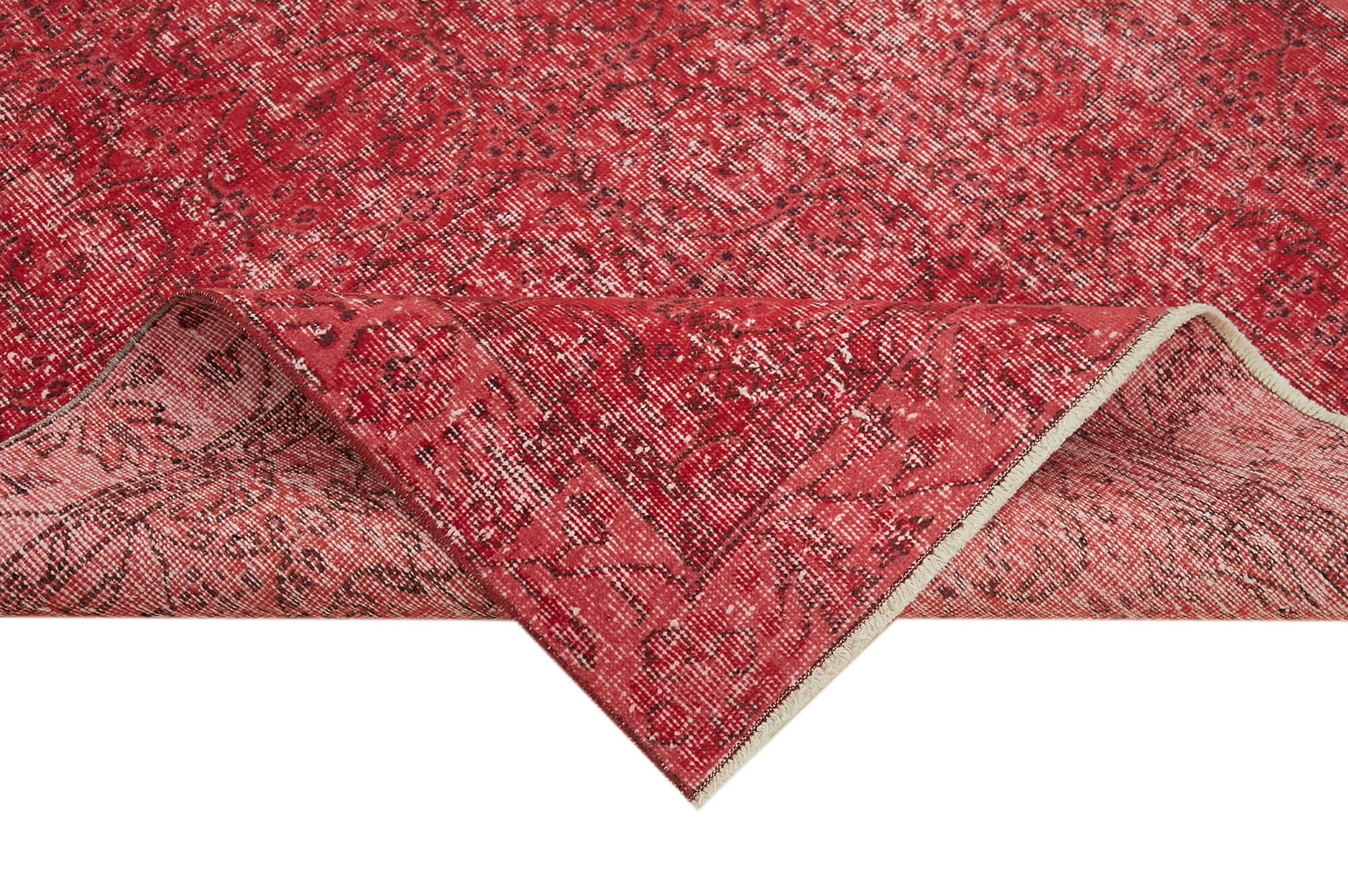 Handmade Vintage Area Rug – Overdyed Wool & Cotton Blend Turkish Carpet 4'11''x8'6''