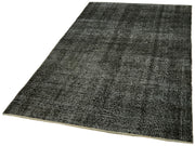 Vintage Wool Area Rug – Handmade Cotton Rug | Overdyed Black Rustic Carpet 4'9''x8'6''