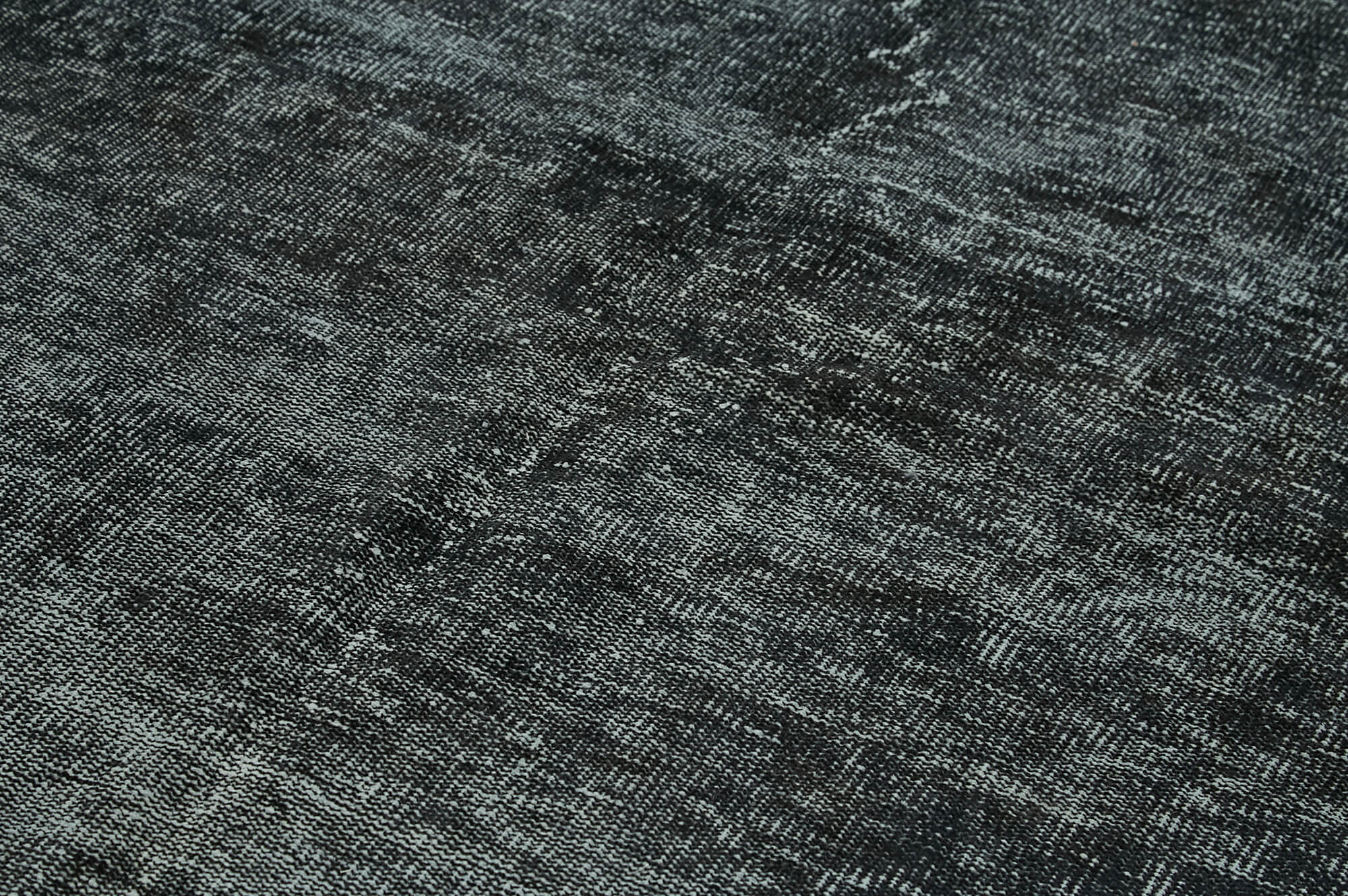 Handmade Vintage Area Rug – Overdyed Vintage Rug | Black Wool Cotton Blend 6'6" x 9'8"