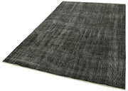 Handmade Vintage Area Rug – Overdyed Black Wool Cotton Rug 5'7'' x 8'9''