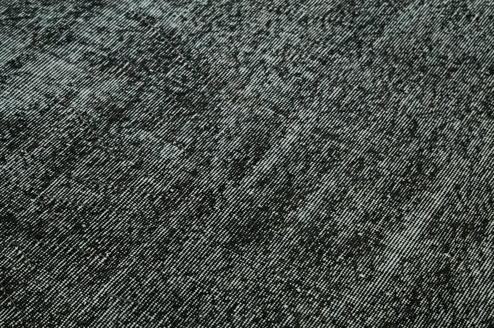 Handmade Vintage Area Rug – Overdyed Black Wool Cotton Rug 5'7'' x 8'9''