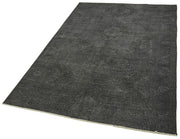 Vintage Area Rug – Hand Woven Overdyed Black Wool & Cotton Carpet 4'10''x8'10''