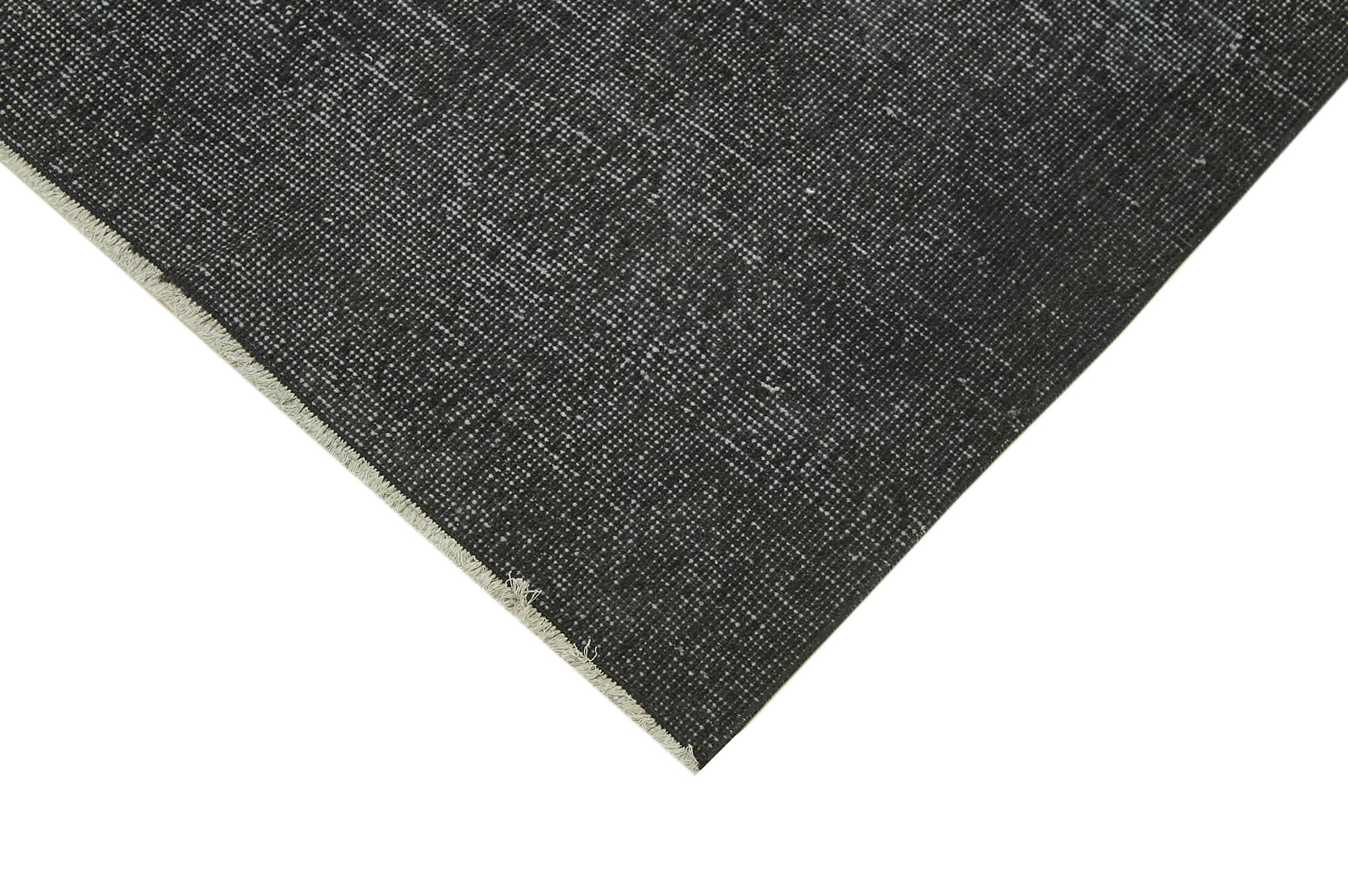 Vintage Area Rug – Hand Woven Overdyed Black Wool & Cotton Carpet 4'10''x8'10''