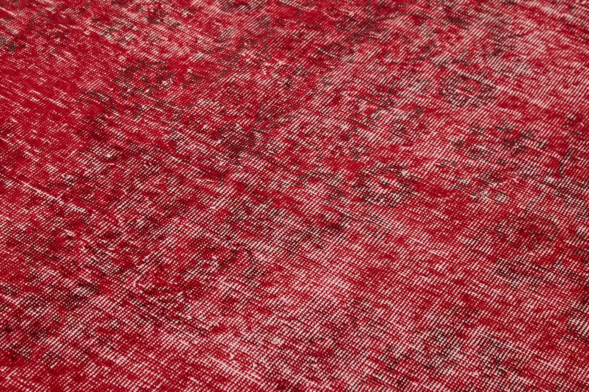 Handmade Vintage Area Rug – Overdyed Red Cotton Wool Rug 5'1''x8'8'' Classic Turkish Carpet