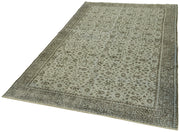 Vintage Handmade Area Rug – Overdyed Blue Turkish Cotton Wool Carpet 5'3''x8'10''