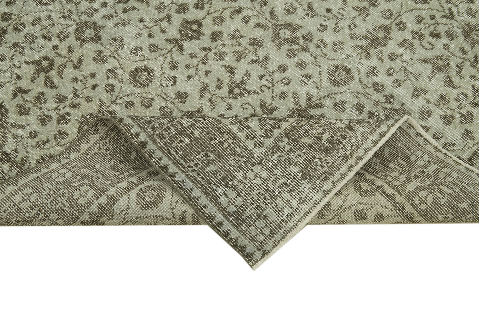 Vintage Handmade Area Rug – Overdyed Blue Turkish Cotton Wool Carpet 5'3''x8'10''