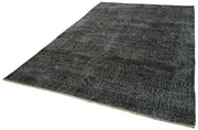 Vintage Area Rug – Handmade Wool Rug Overdyed Black Turkish Carpet 6'10''x10'5''