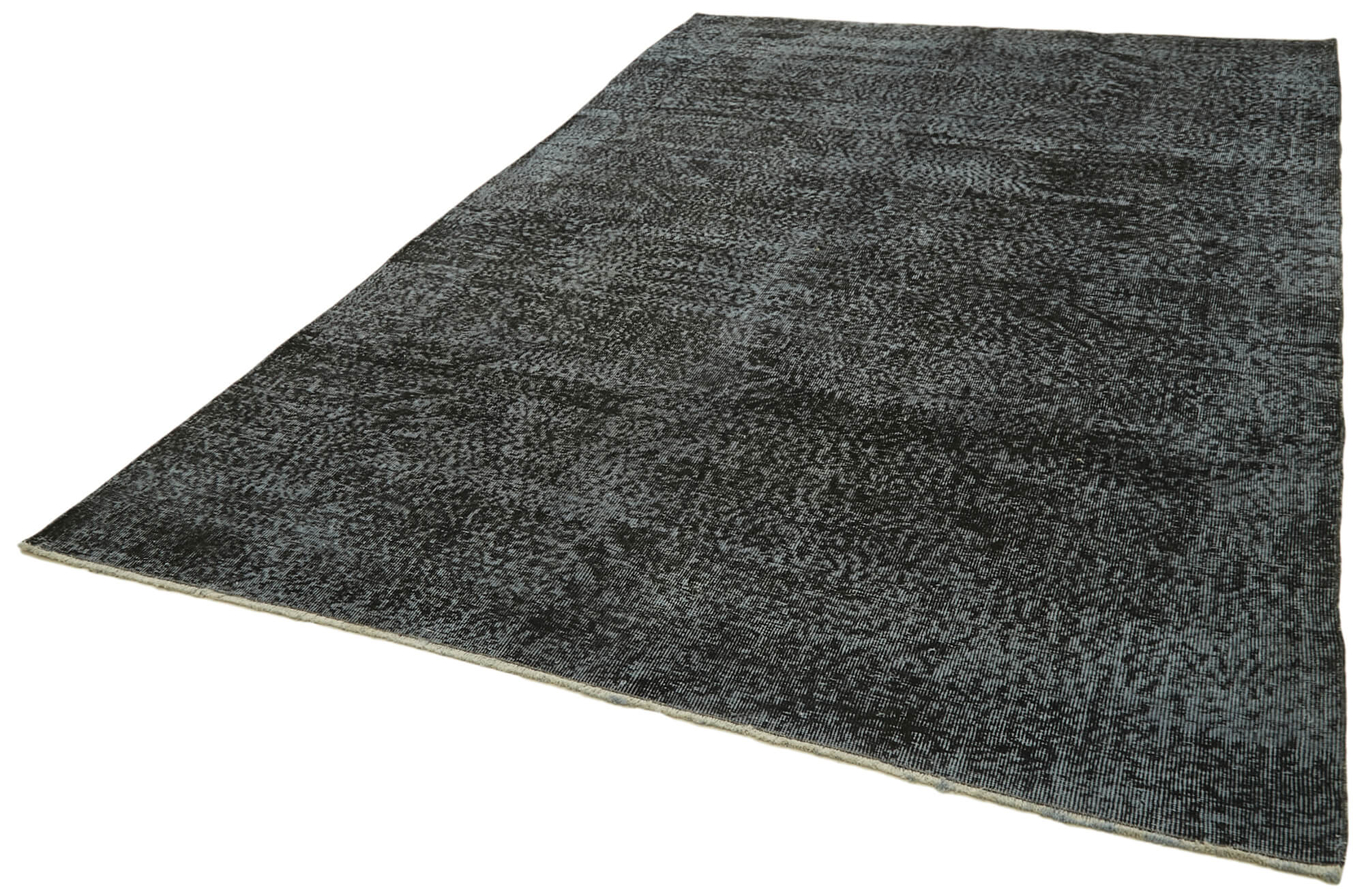 Vintage Area Rug – Handmade Wool Rug Overdyed Black Turkish Carpet 6'10''x10'5''