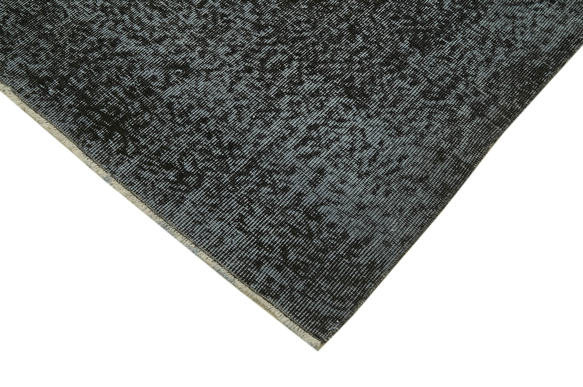 Vintage Area Rug – Handmade Wool Rug Overdyed Black Turkish Carpet 6'10''x10'5''