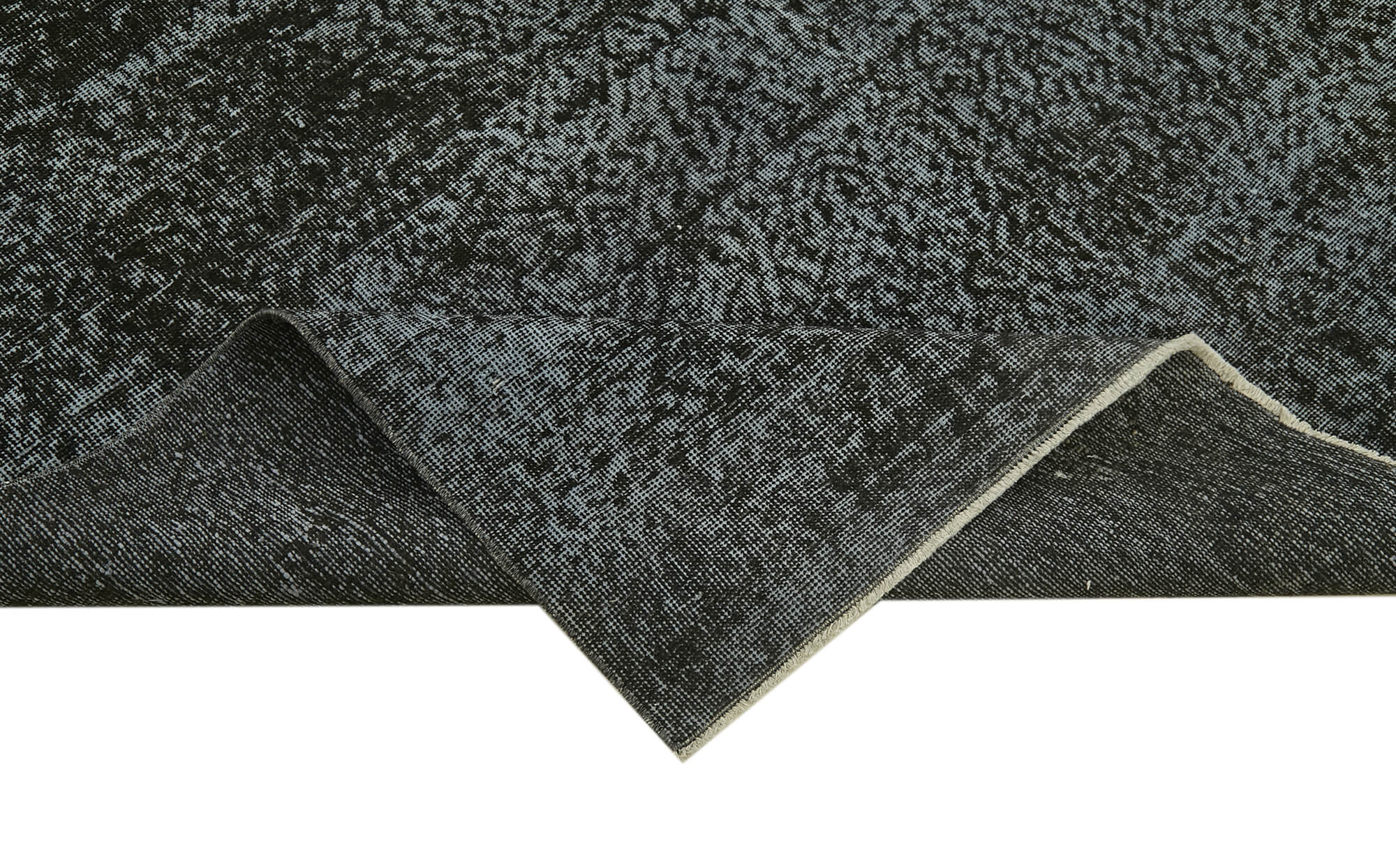 Vintage Area Rug – Handmade Wool Rug Overdyed Black Turkish Carpet 6'10''x10'5''