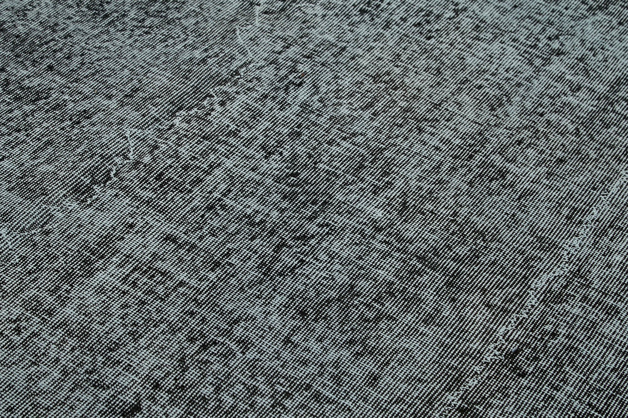 Handmade Vintage Area Rug – Overdyed Black Wool Cotton Carpet 7'3''x10'8''