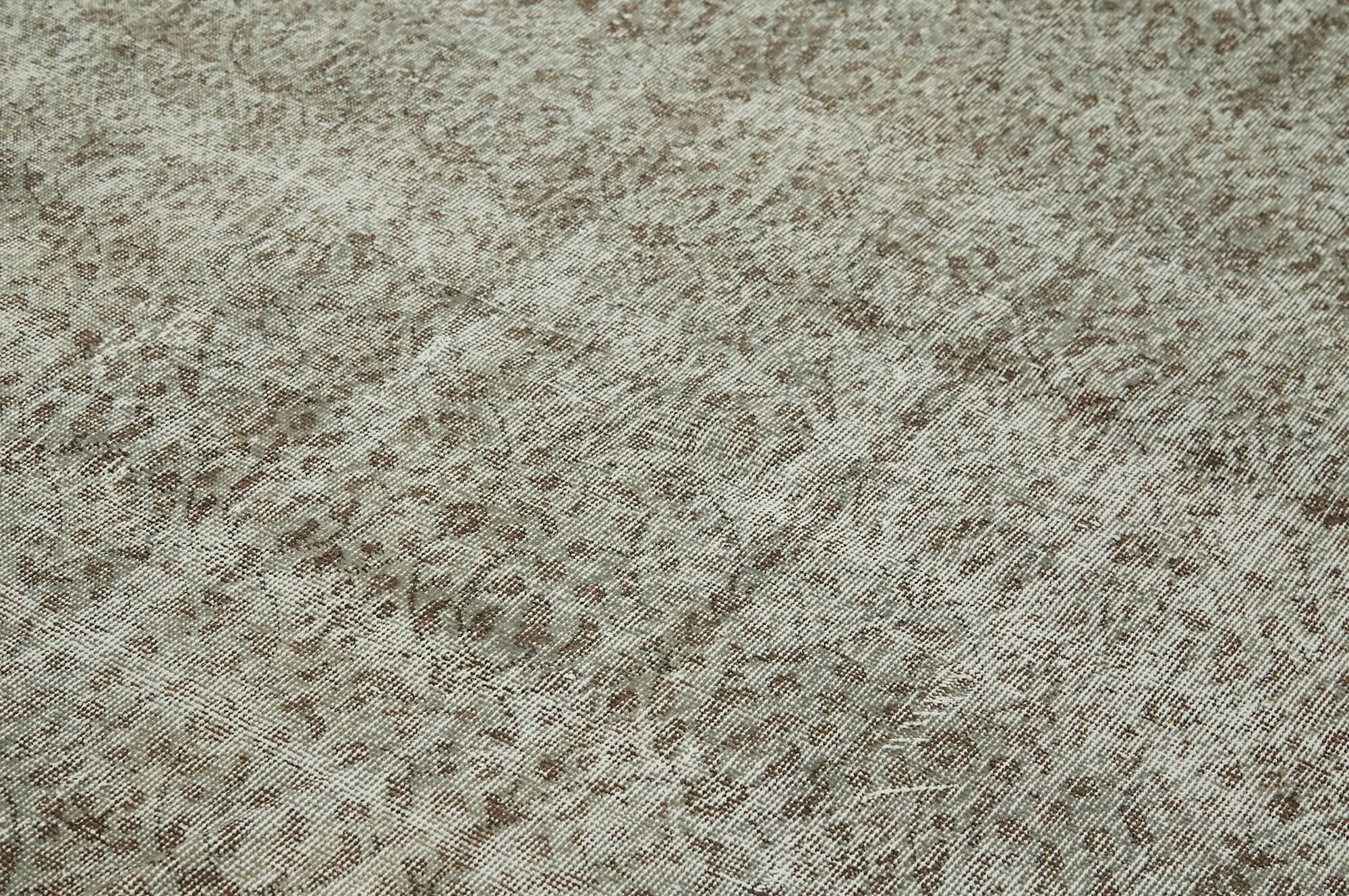 Vintage Wool Area Rug - Handmade Overdyed Grey Cotton Wool Carpet 6'11" x 10'4"