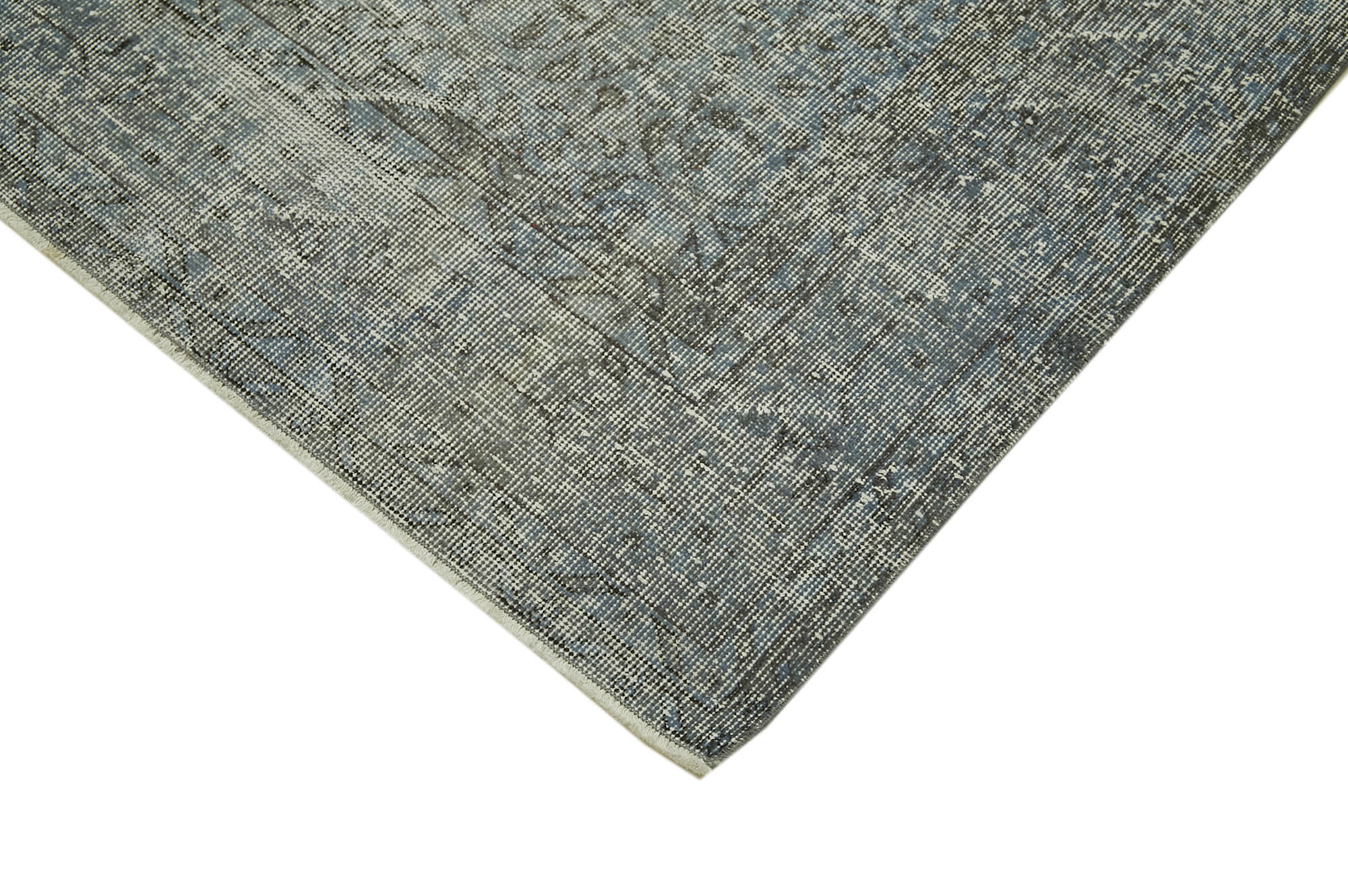 Handmade Vintage Area Rug – Overdyed Blue Rug | Cotton Wool, Turkish Vintage Carpet 7'1''x10'4''