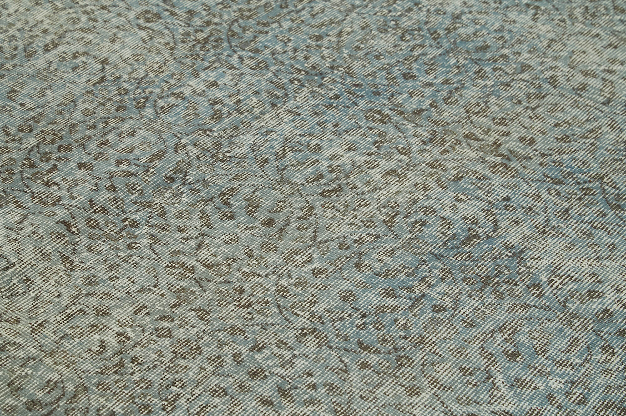 Handmade Vintage Area Rug – Overdyed Blue Rug | Cotton Wool, Turkish Vintage Carpet 7'1''x10'4''
