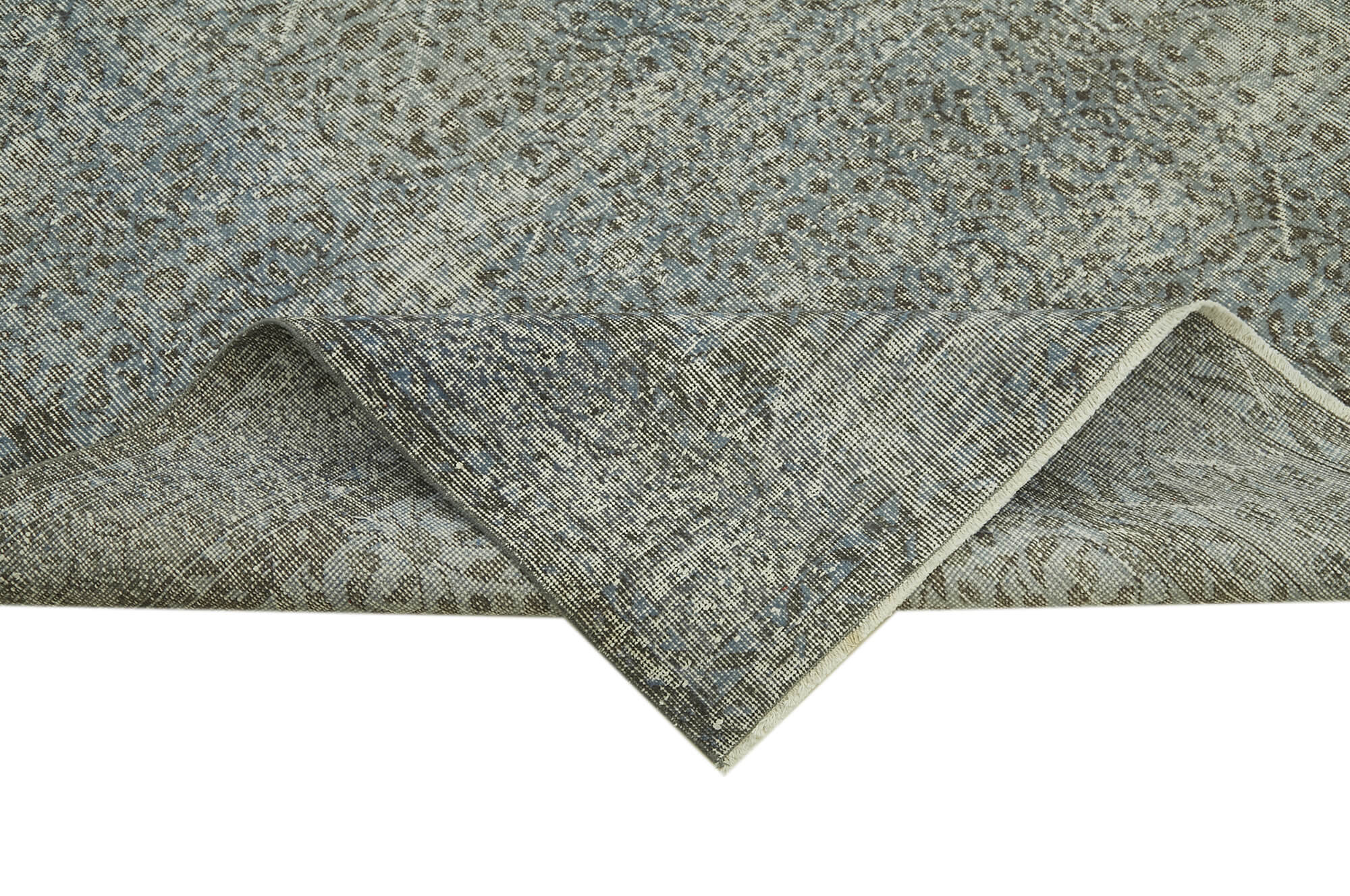 Handmade Vintage Area Rug – Overdyed Blue Rug | Cotton Wool, Turkish Vintage Carpet 7'1''x10'4''