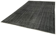 Handmade Vintage Area Rug – Overdyed Wool Rug, Black 7x10, Turkish Carpet