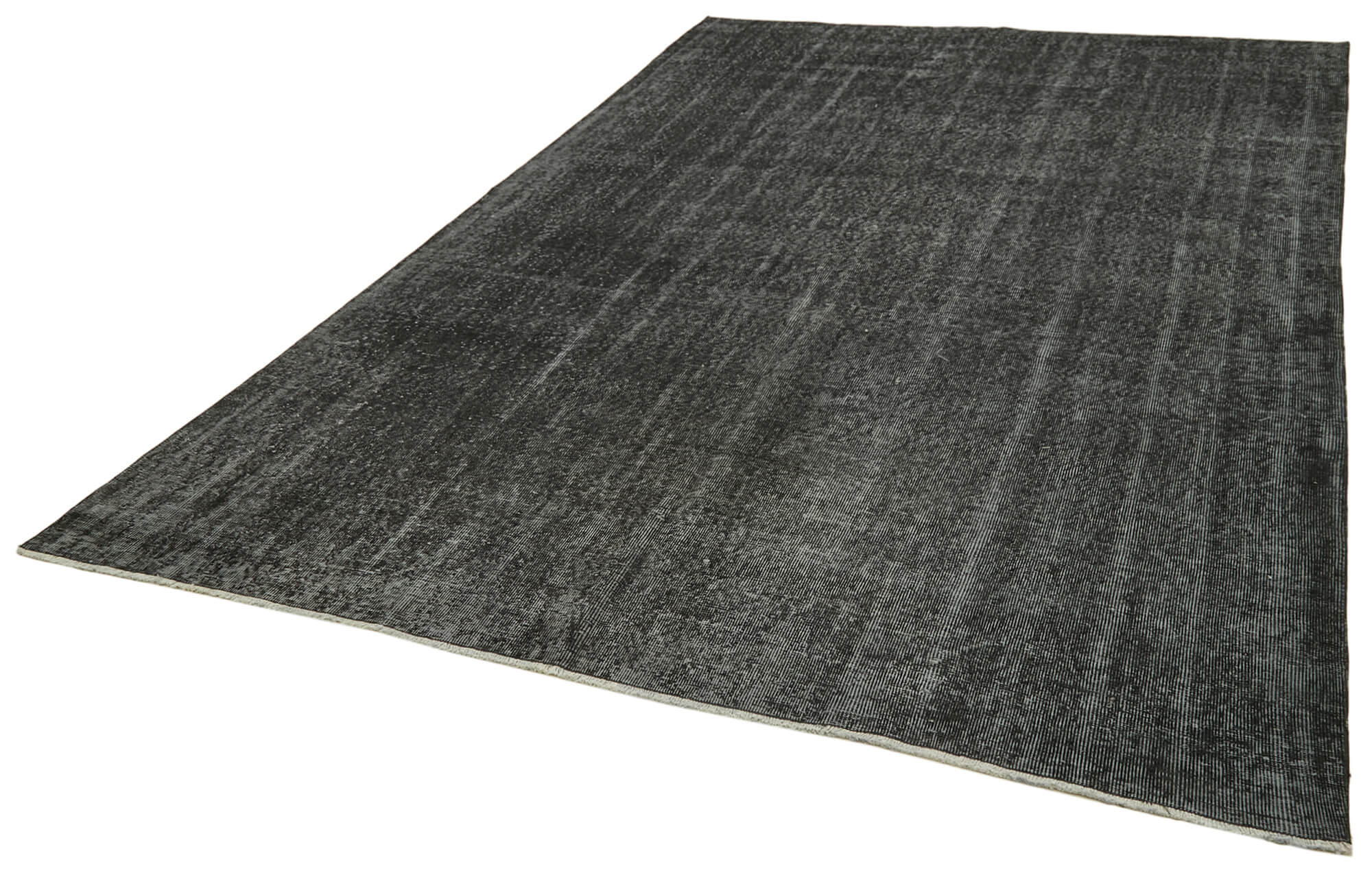 Handmade Vintage Area Rug – Overdyed Wool Rug, Black 7x10, Turkish Carpet