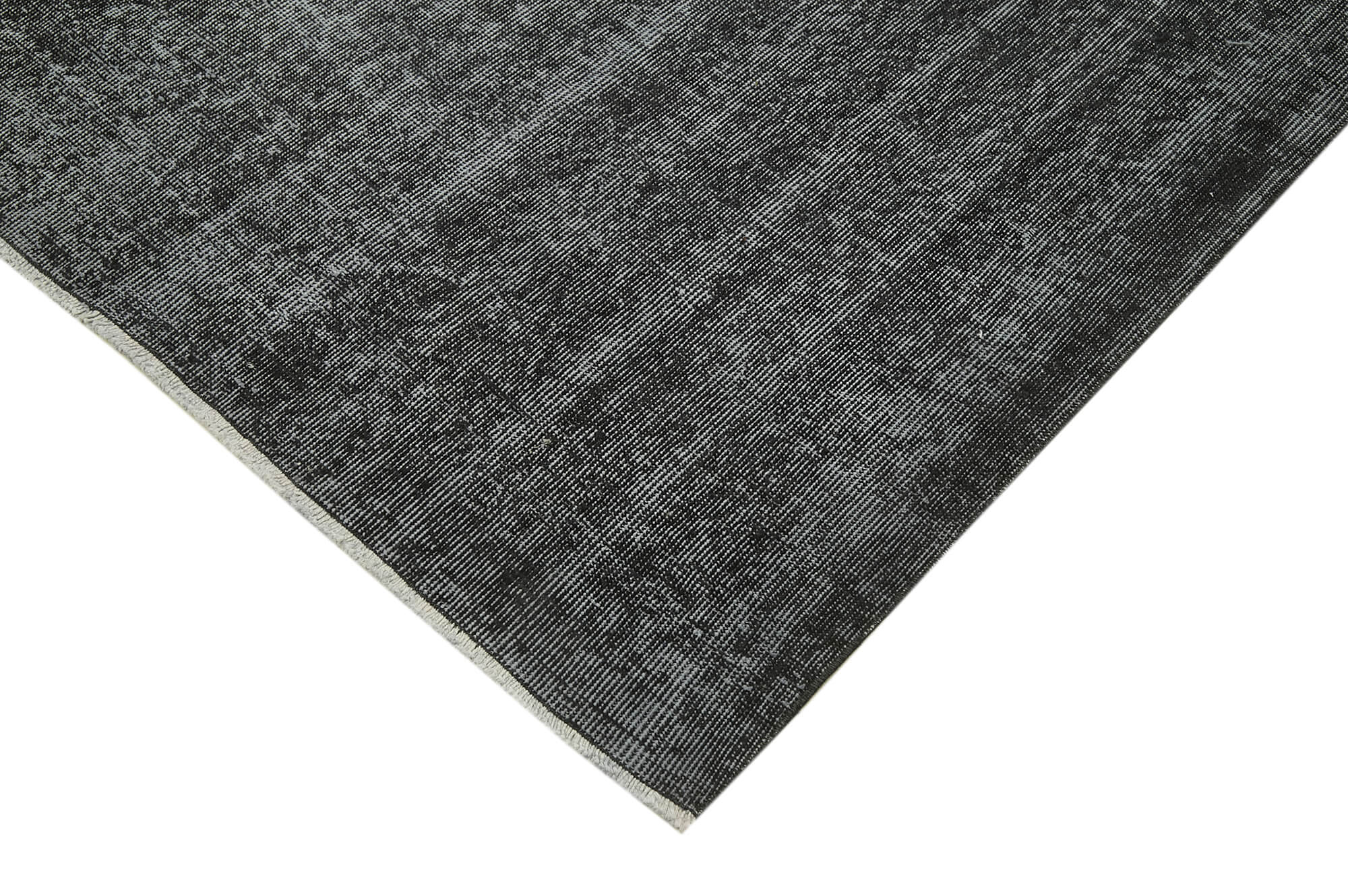 Handmade Vintage Area Rug – Overdyed Wool Rug, Black 7x10, Turkish Carpet