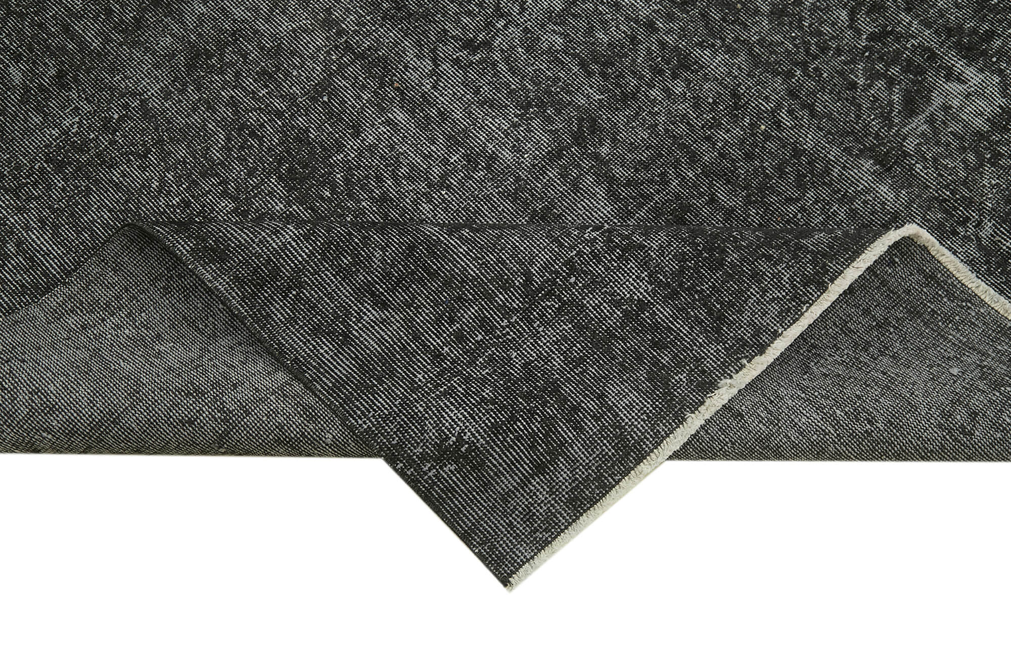 Handmade Vintage Area Rug – Overdyed Wool Rug, Black 7x10, Turkish Carpet