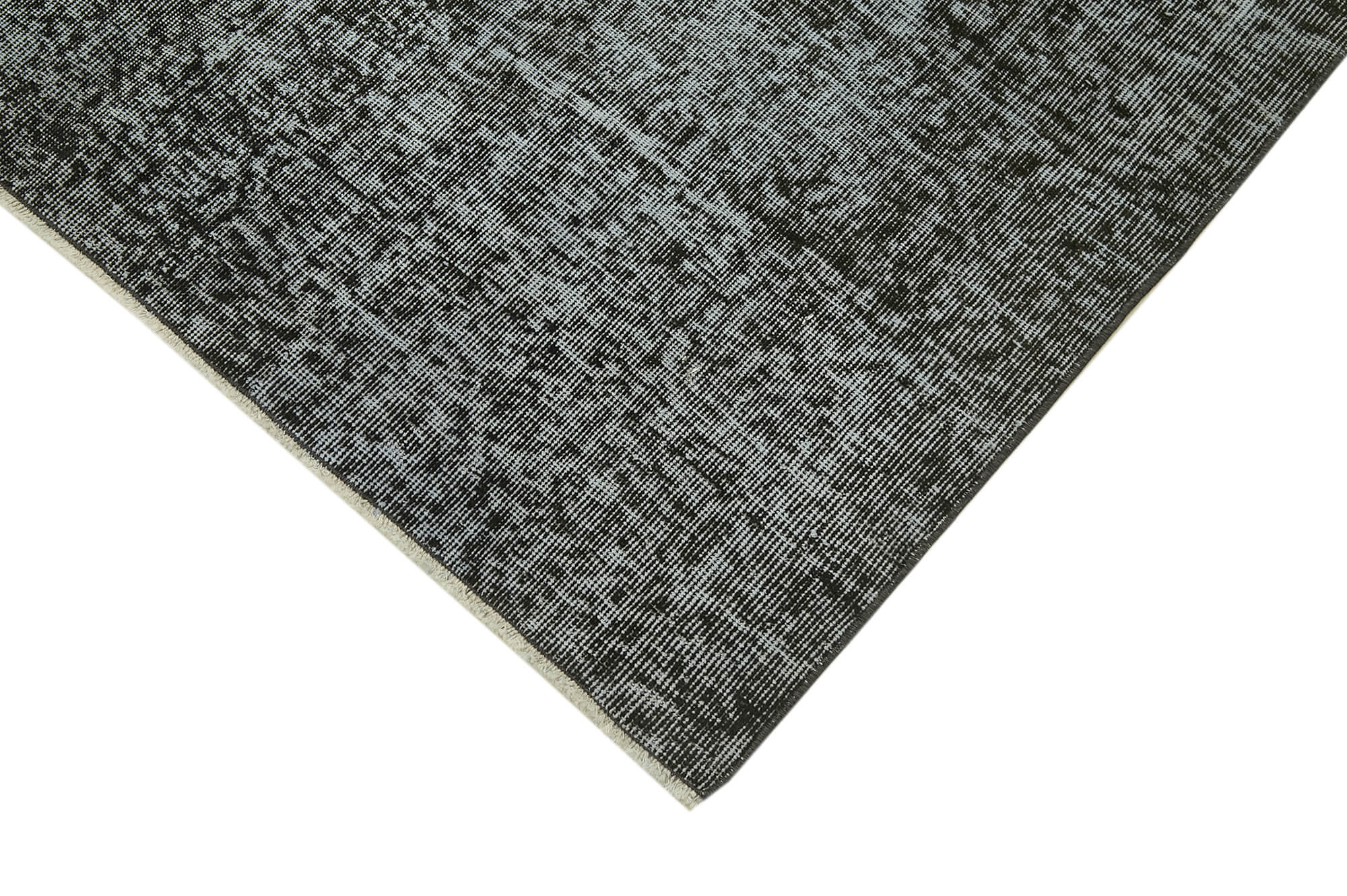 Vintage Handmade Area Rug – Overdyed Black Rug, Hand Woven Cotton Wool Carpet 5'2''x8'2''