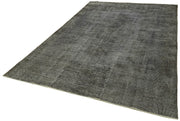Vintage Area Rug – Handmade Wool Rug Overdyed Black Turkish Hand Knotted Carpet 6'7''x10'4''