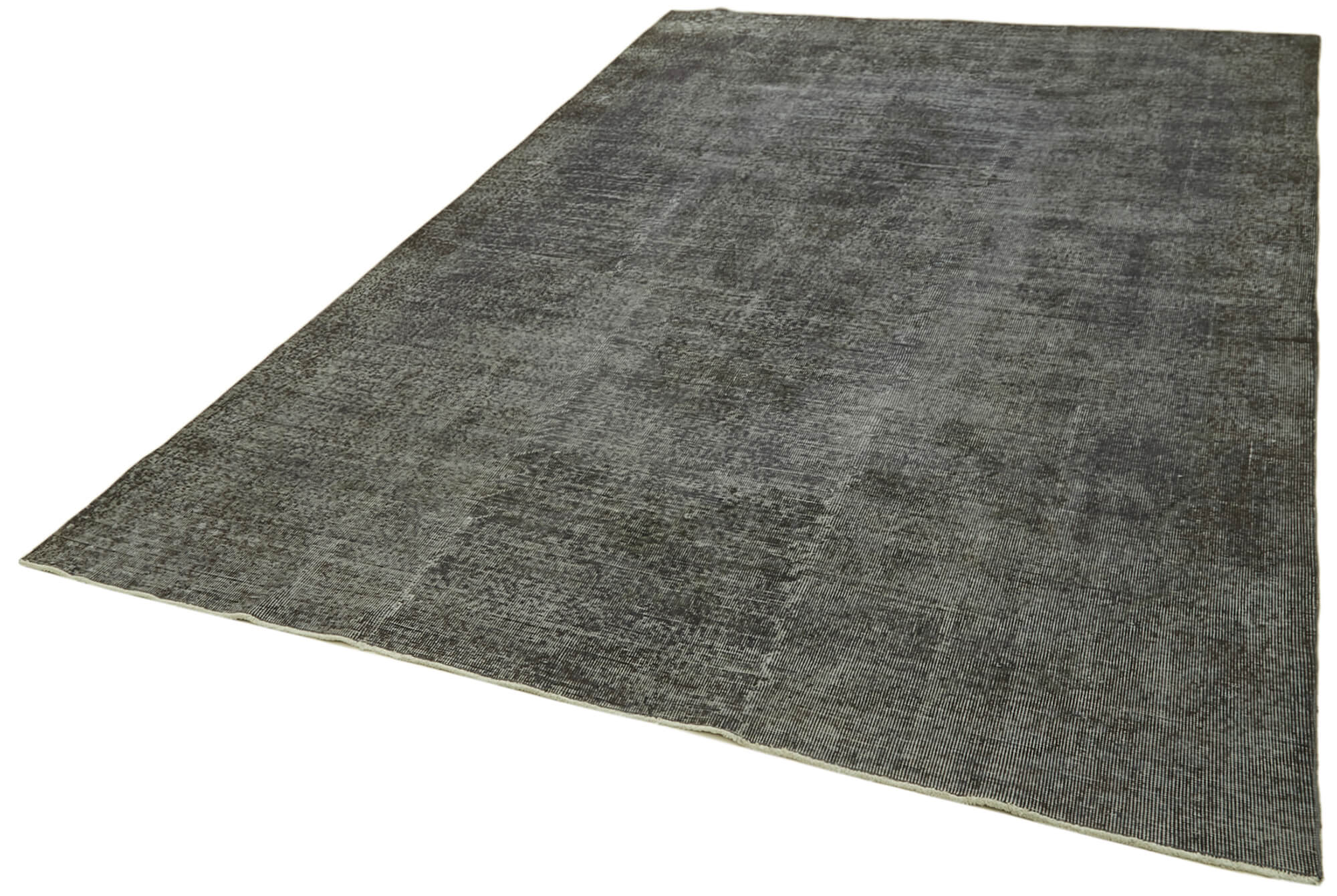 Vintage Area Rug – Handmade Wool Rug Overdyed Black Turkish Hand Knotted Carpet 6'7''x10'4''