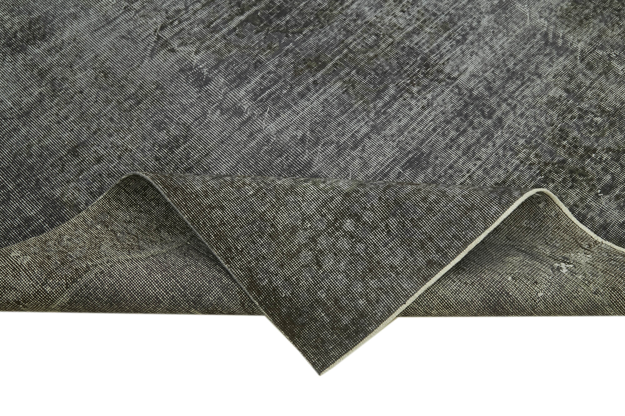Vintage Area Rug – Handmade Wool Rug Overdyed Black Turkish Hand Knotted Carpet 6'7''x10'4''