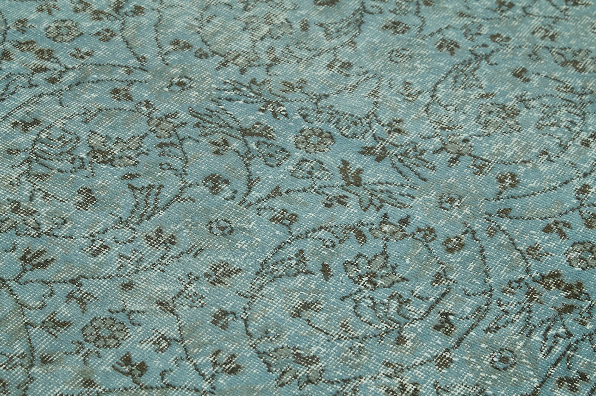 Vintage Handmade Area Rug – Overdyed Blue Rug, Hand Knotted Wool Carpet 5'9''x9'8''