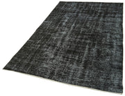 Vintage Area Rug - Handmade Wool Rug Overdyed Black Turkish Hand Knotted Carpet 4'11''x8'3''