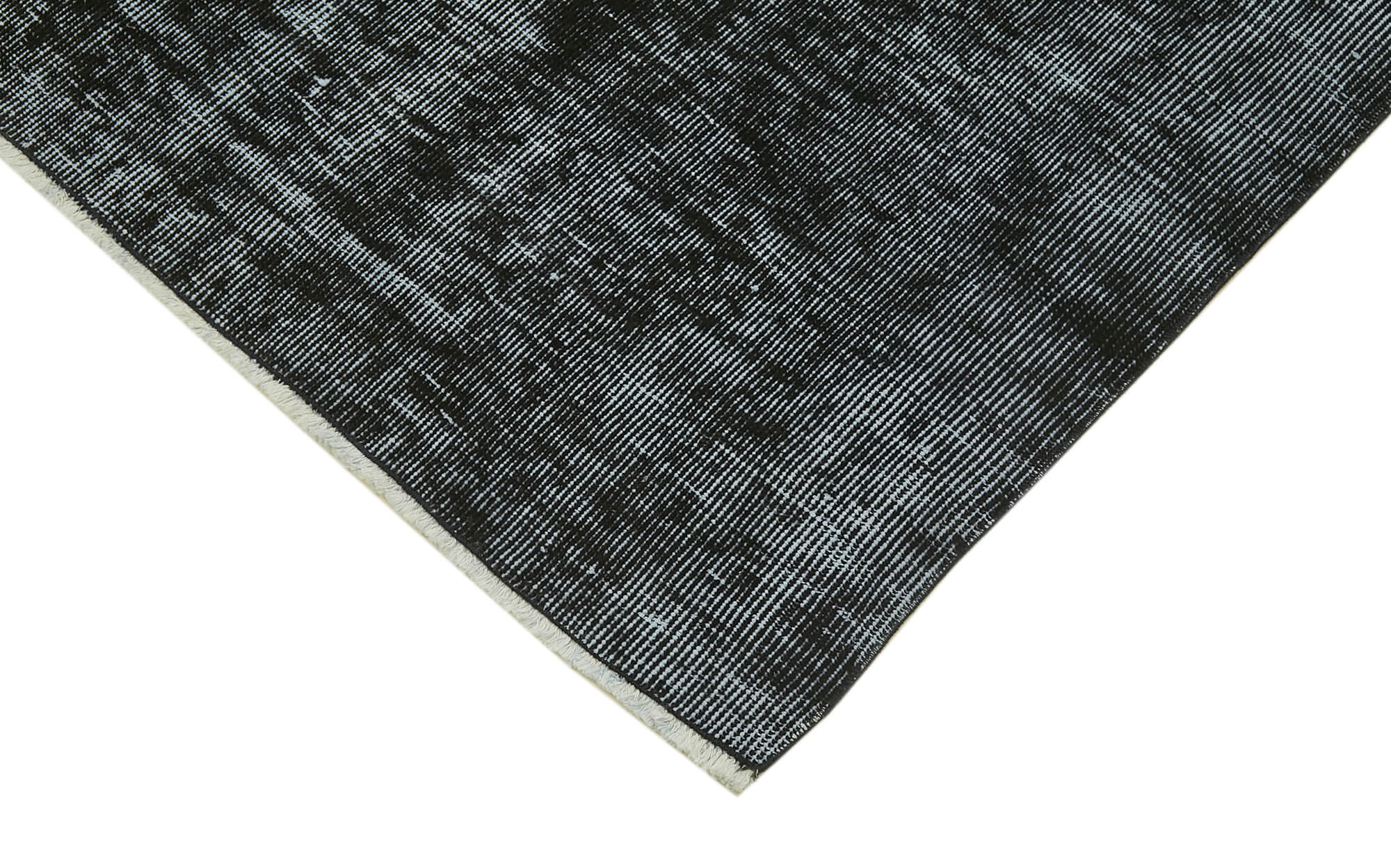 Vintage Area Rug - Handmade Wool Rug Overdyed Black Turkish Hand Knotted Carpet 4'11''x8'3''