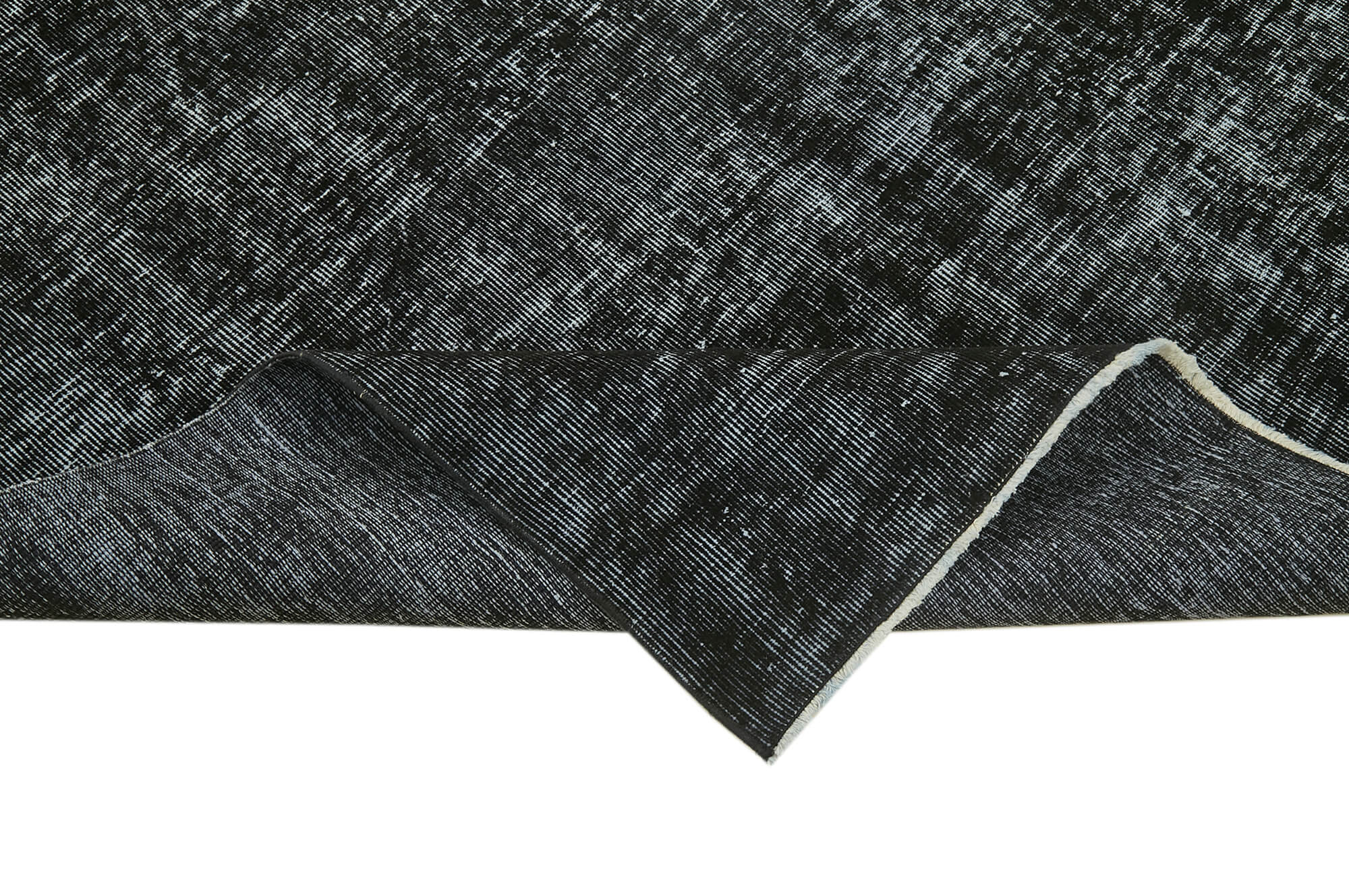 Vintage Area Rug - Handmade Wool Rug Overdyed Black Turkish Hand Knotted Carpet 4'11''x8'3''