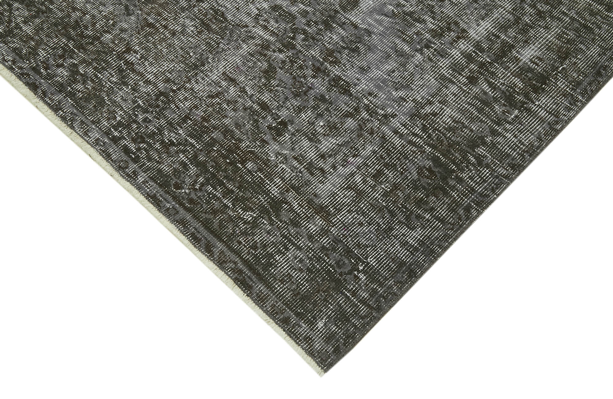 Vintage Wool Area Rug – Handmade Cotton Rug | Overdyed Grey Carpet 5'4''x7'7''