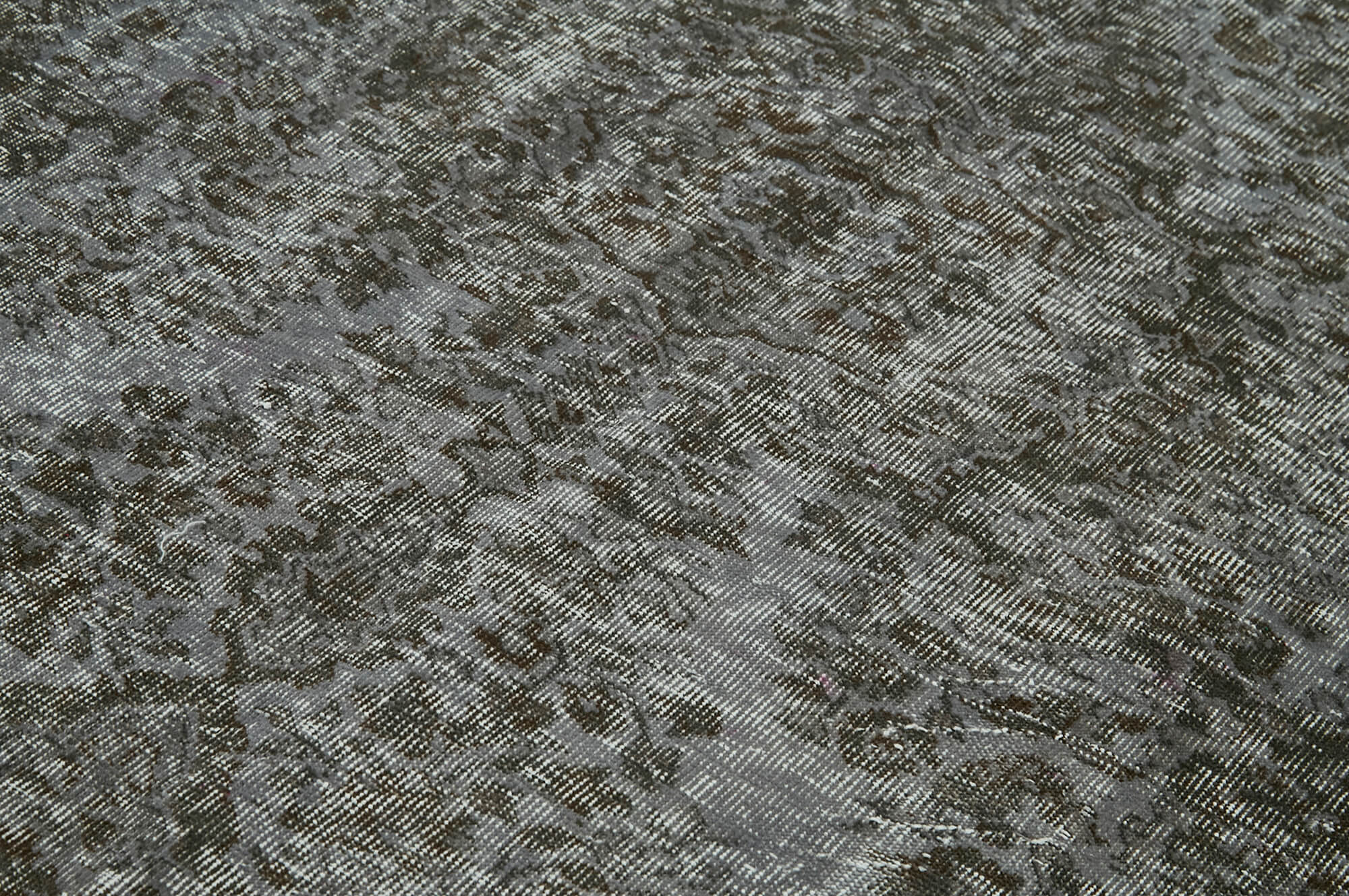 Vintage Wool Area Rug – Handmade Cotton Rug | Overdyed Grey Carpet 5'4''x7'7''