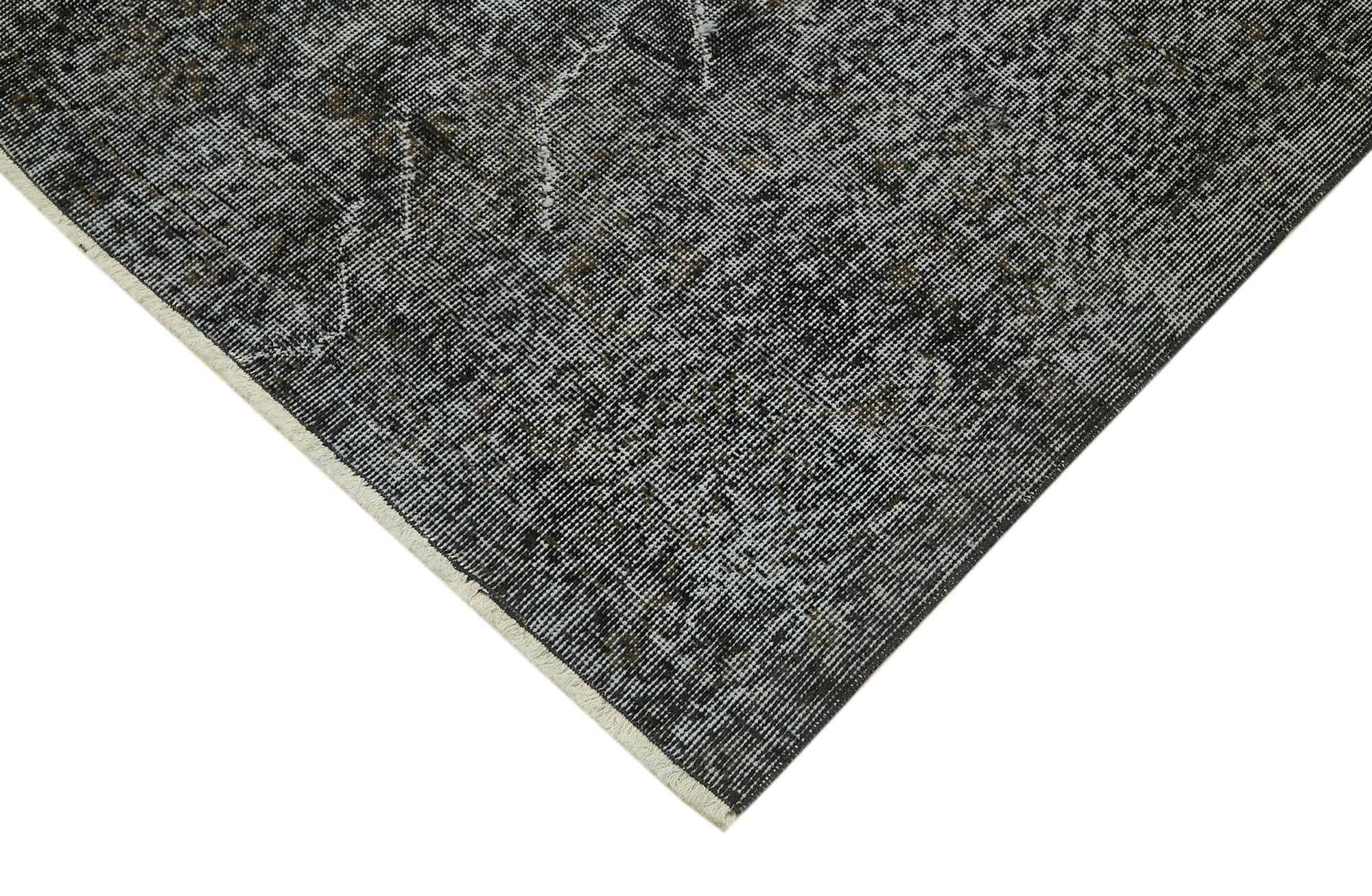 Vintage Area Rug - Handmade Wool Rug Overdyed Black Turkish Hand Knotted 6'8''x10'