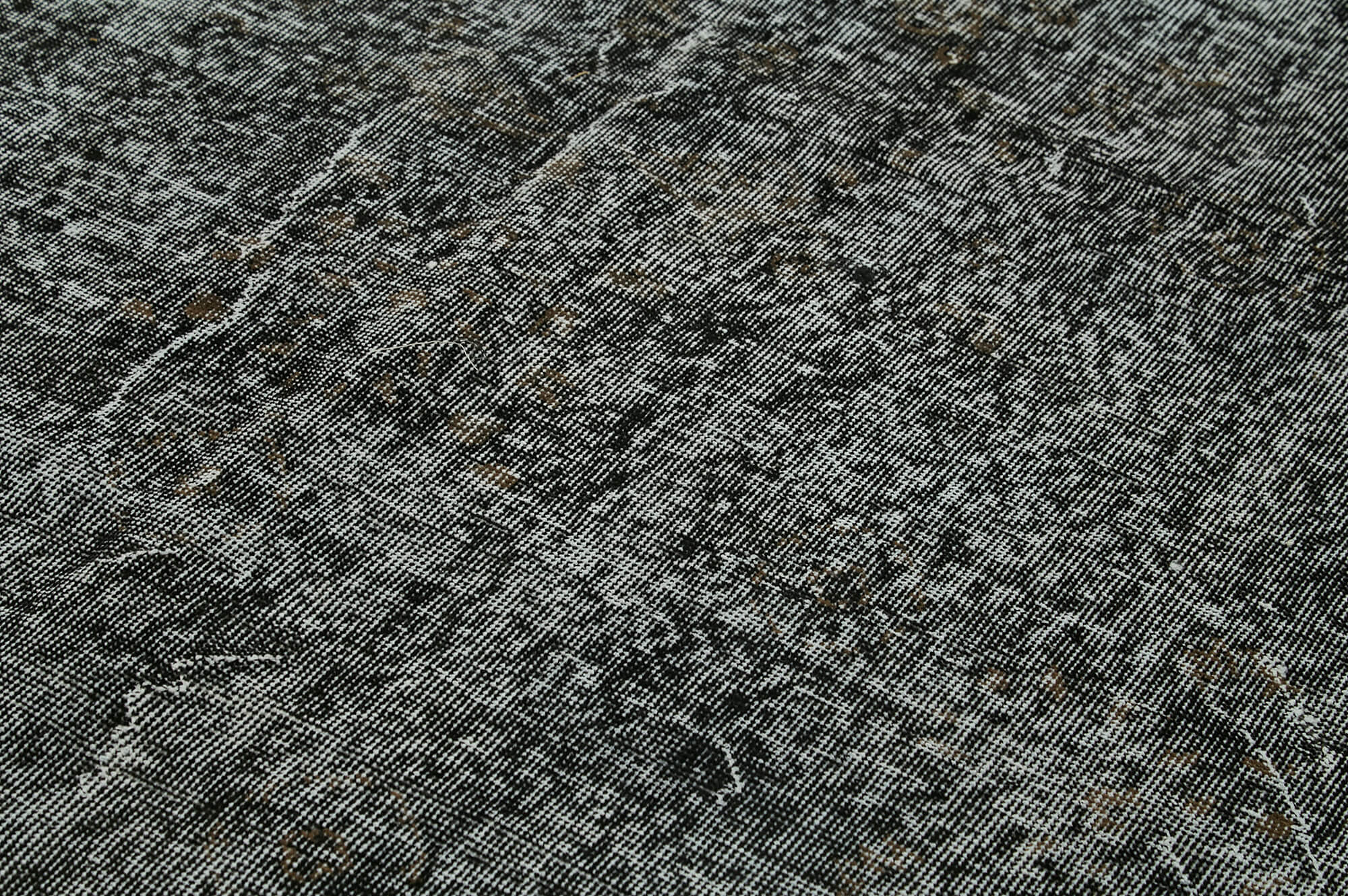 Vintage Area Rug - Handmade Wool Rug Overdyed Black Turkish Hand Knotted 6'8''x10'