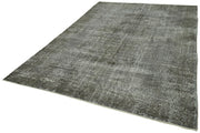 Handmade Vintage Area Rug – Overdyed Wool Rug | Turkish Hand Knotted Grey Cotton Carpet 6'9''x10'