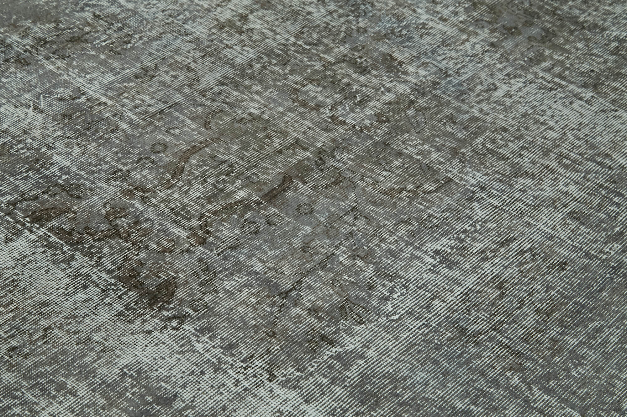 Handmade Vintage Area Rug – Overdyed Wool Rug | Turkish Hand Knotted Grey Cotton Carpet 6'9''x10'