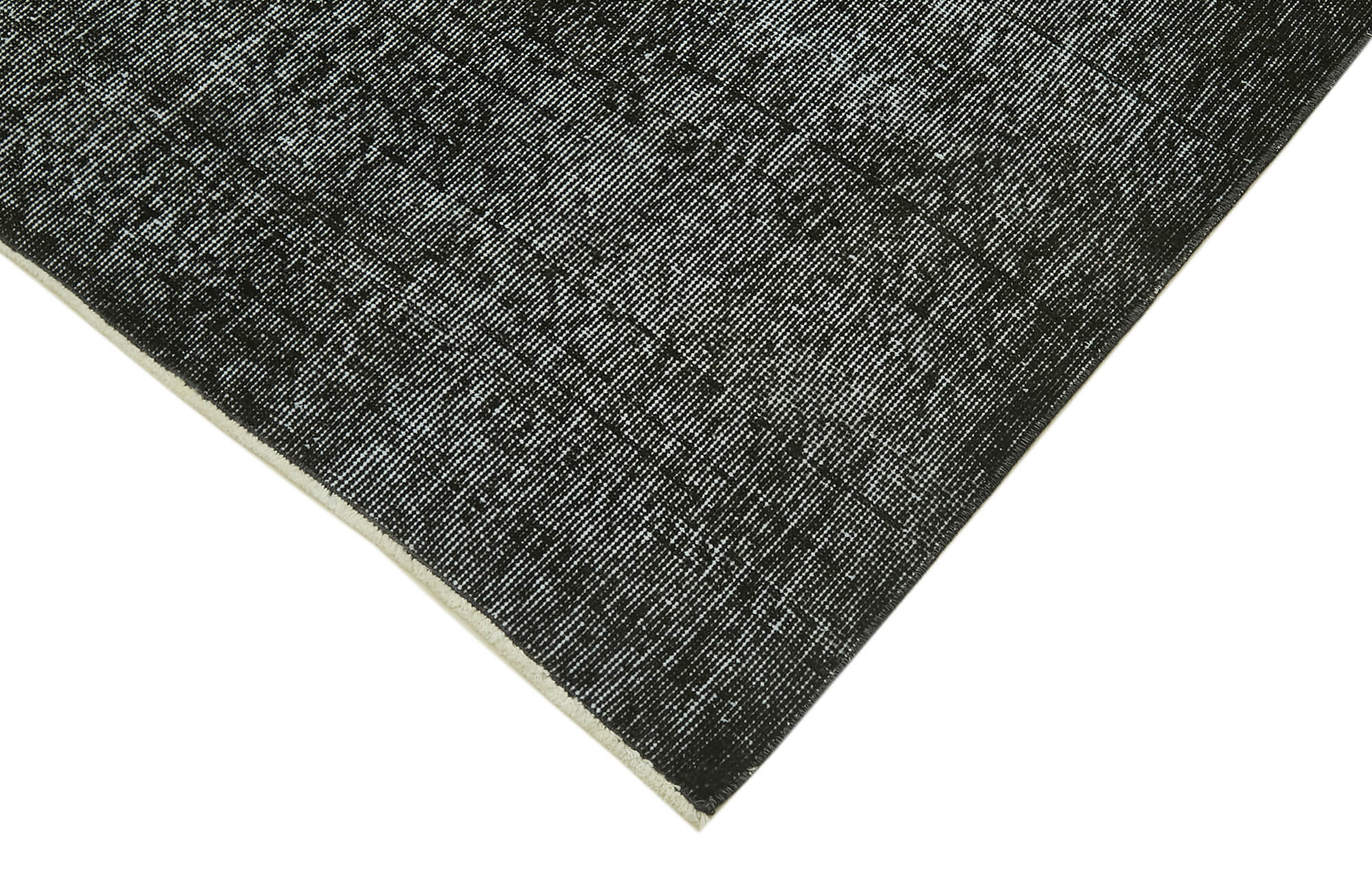 Vintage Handmade Area Rug – Overdyed Wool Rug | Black Cotton Carpet 5'3''x8'9''