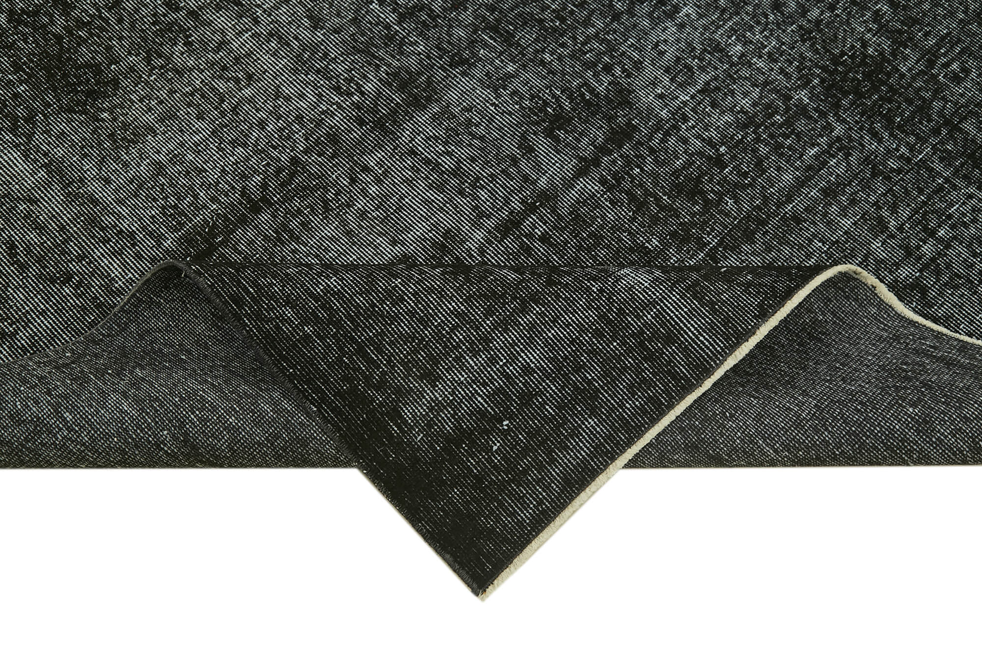 Vintage Handmade Area Rug – Overdyed Wool Rug | Black Cotton Carpet 5'3''x8'9''