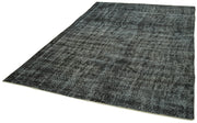Vintage Handmade Area Rug – Overdyed Cotton Rug, Black Wool Carpet 6'6''x9'7''