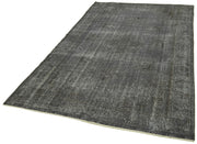 Vintage Wool Area Rug – Handmade Cotton Wool Rug 5'4'' x 9'4'' Overdyed Grey Carpet