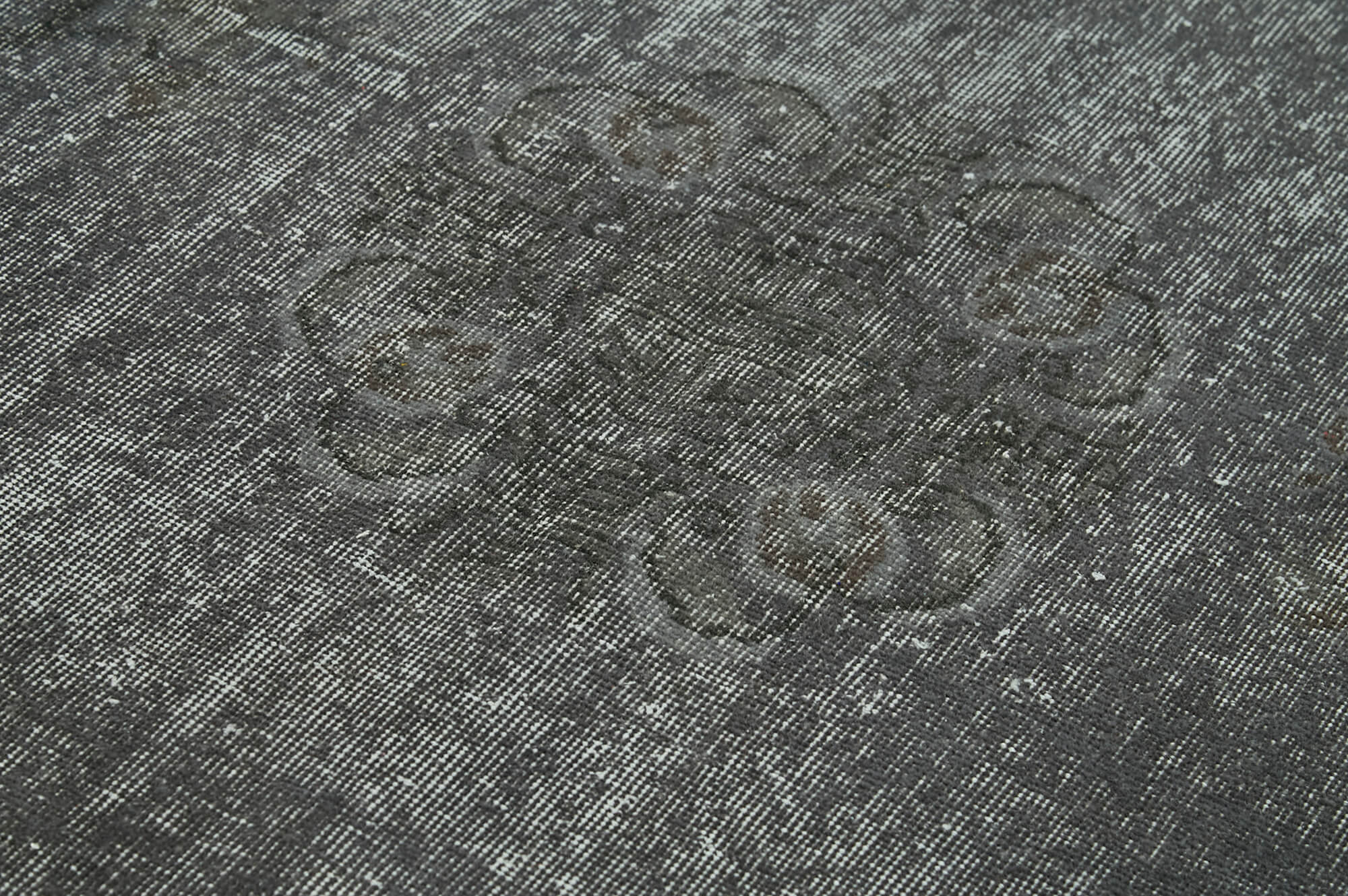 Vintage Wool Area Rug – Handmade Cotton Wool Rug 5'4'' x 9'4'' Overdyed Grey Carpet