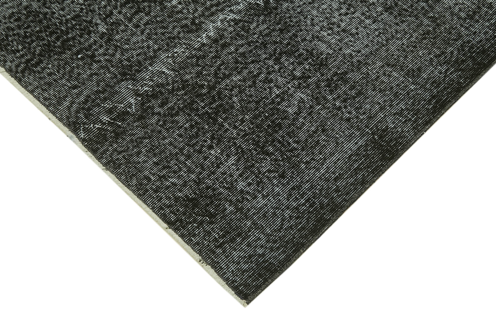 Vintage Area Rug - Handmade Wool Rug Overdyed Black Cotton Wool Carpet 6'9" x 10'0"