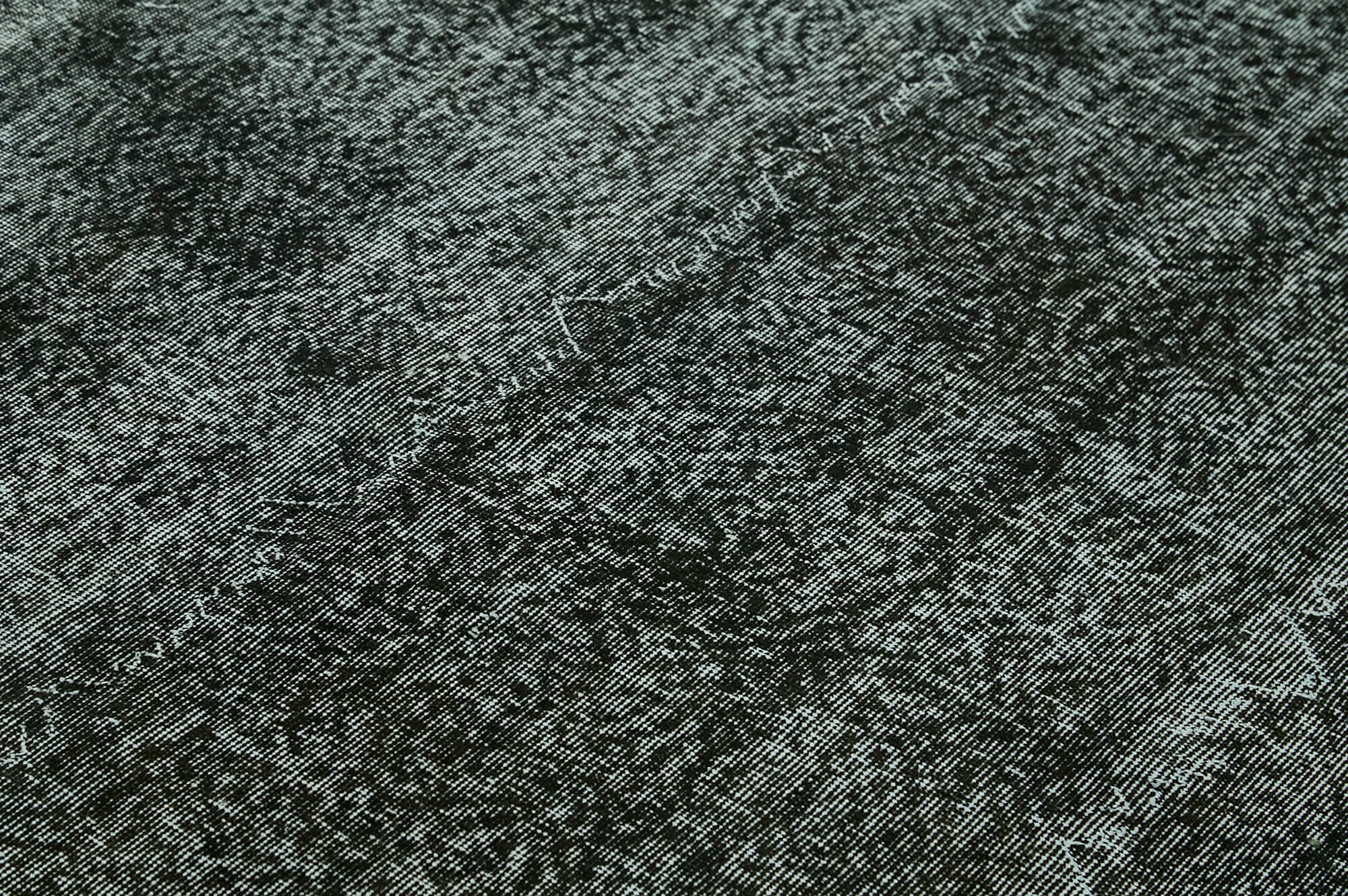 Vintage Area Rug - Handmade Wool Rug Overdyed Black Cotton Wool Carpet 6'9" x 10'0"