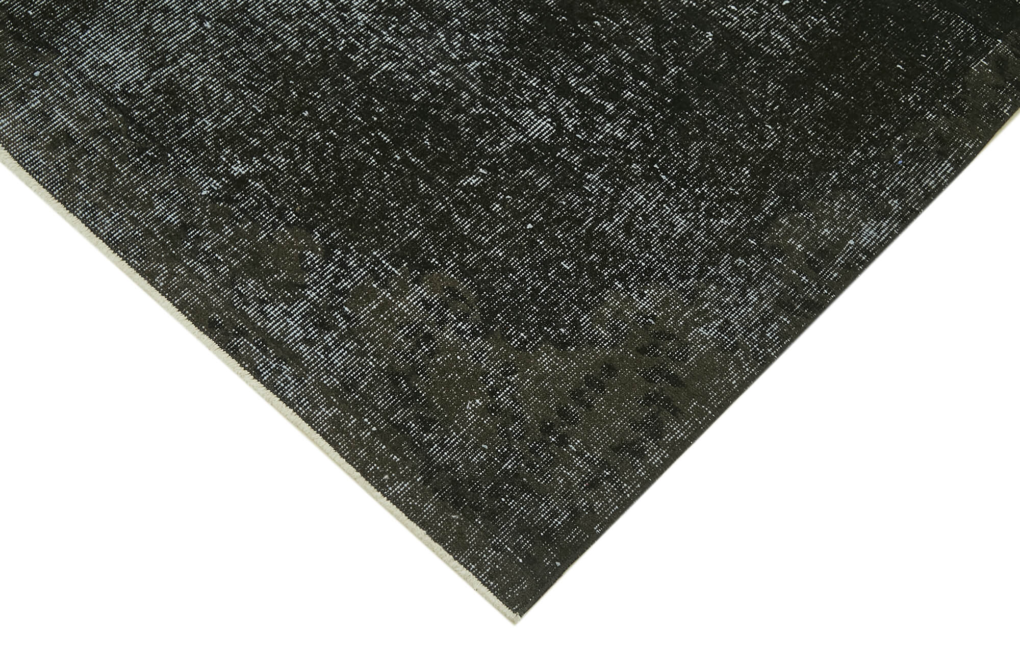 Handmade Vintage Area Rug – Overdyed Wool Rug, Black Cotton Carpet 6'1''x8'3''