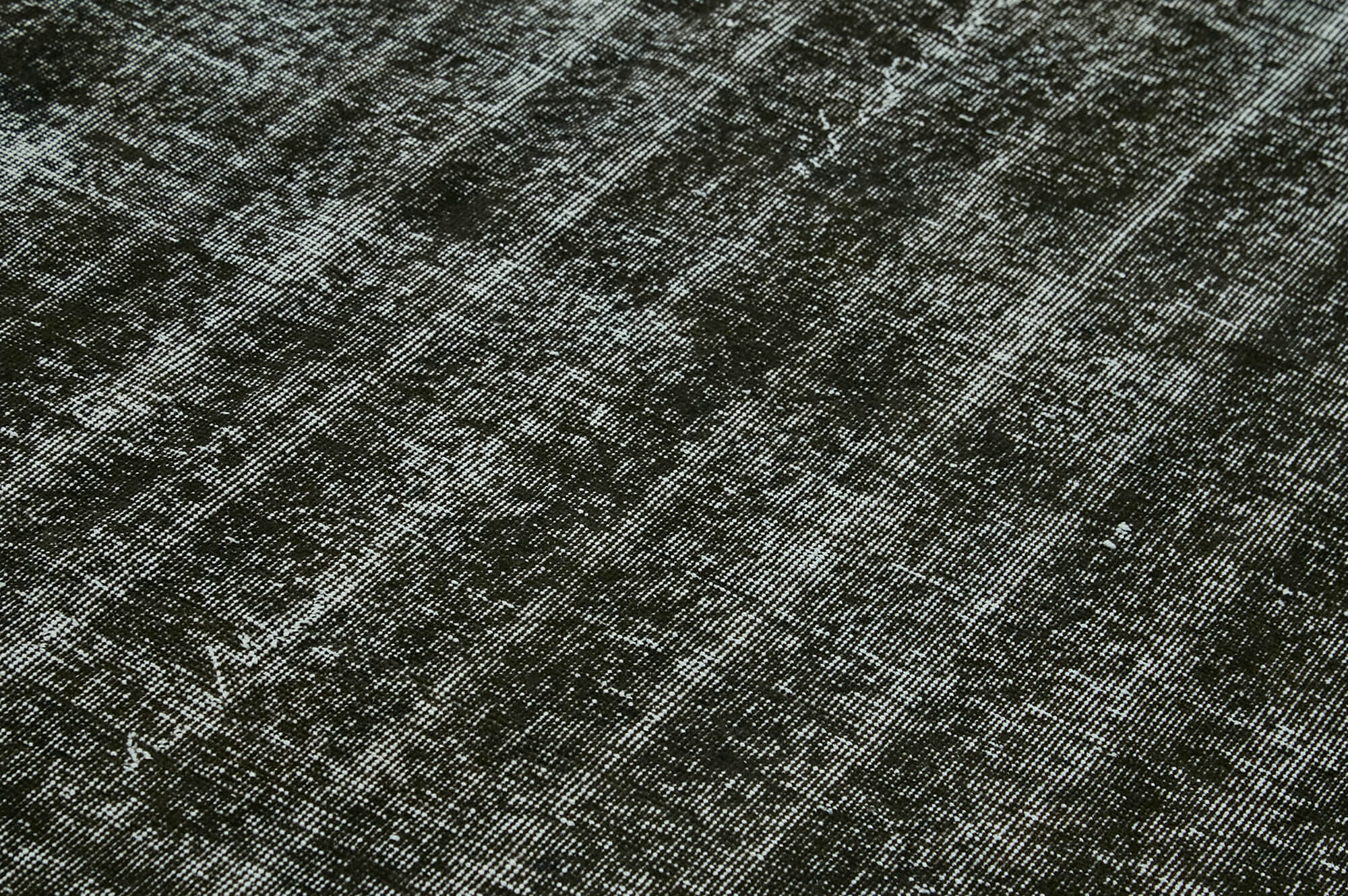 Vintage Handmade Area Rug – Overdyed Black Turkish Wool Cotton Blend Carpet 6'6''x10'