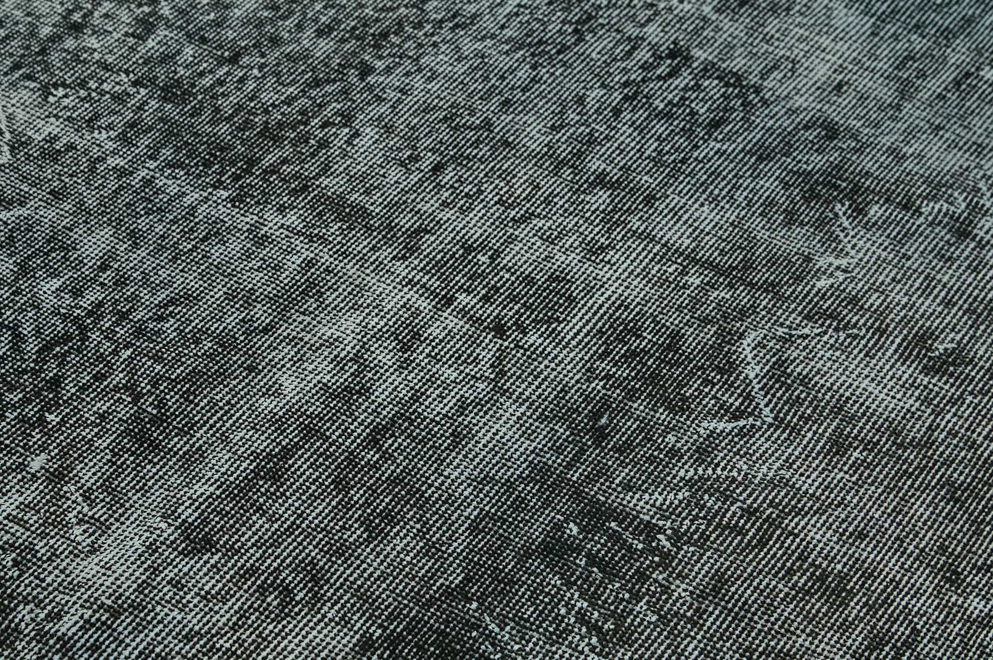 Overdyed Vintage Rug – Handmade Area Rug Black Wool Cotton Blend 5'2''x8'8''