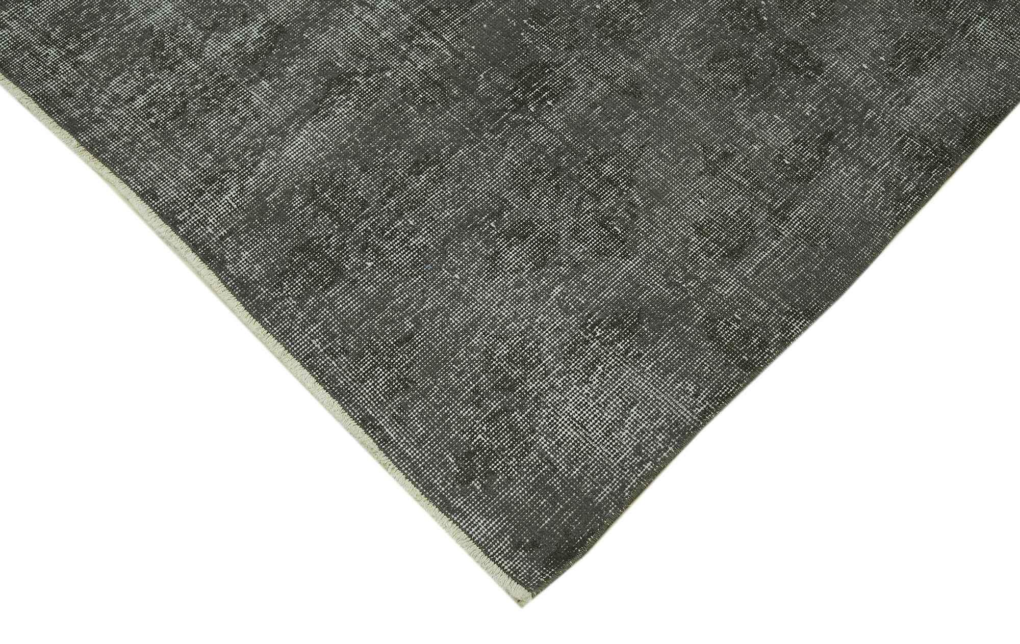 Vintage Wool Area Rug – Handmade Cotton Rug Overdyed Grey Carpet 6'8" x 9'10"