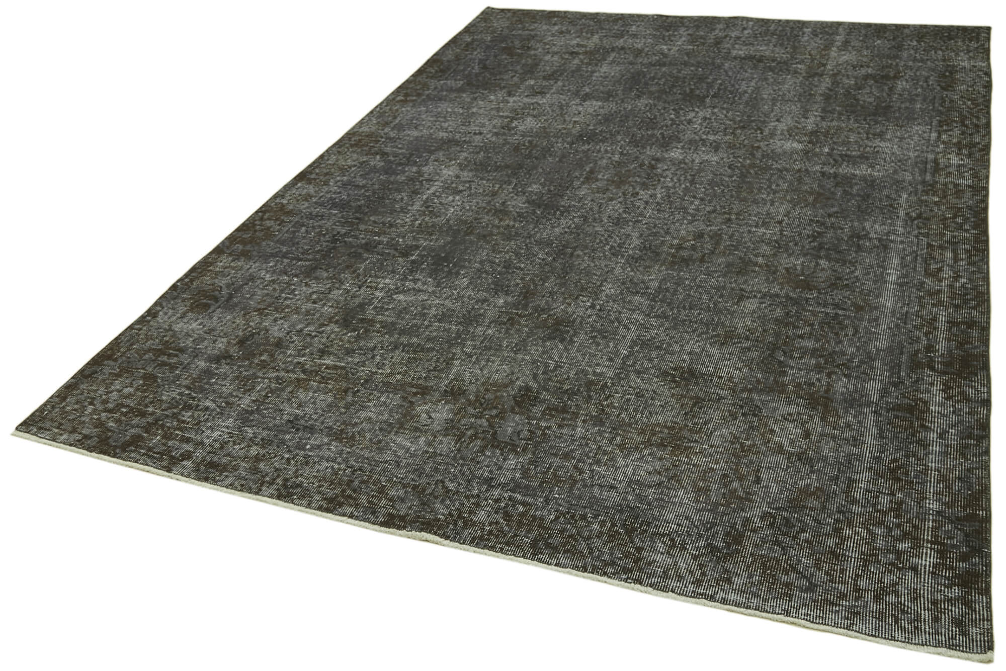 Vintage Wool Area Rug – Handmade Cotton Rug | Overdyed Vintage Carpet 6'5" x 9'10"