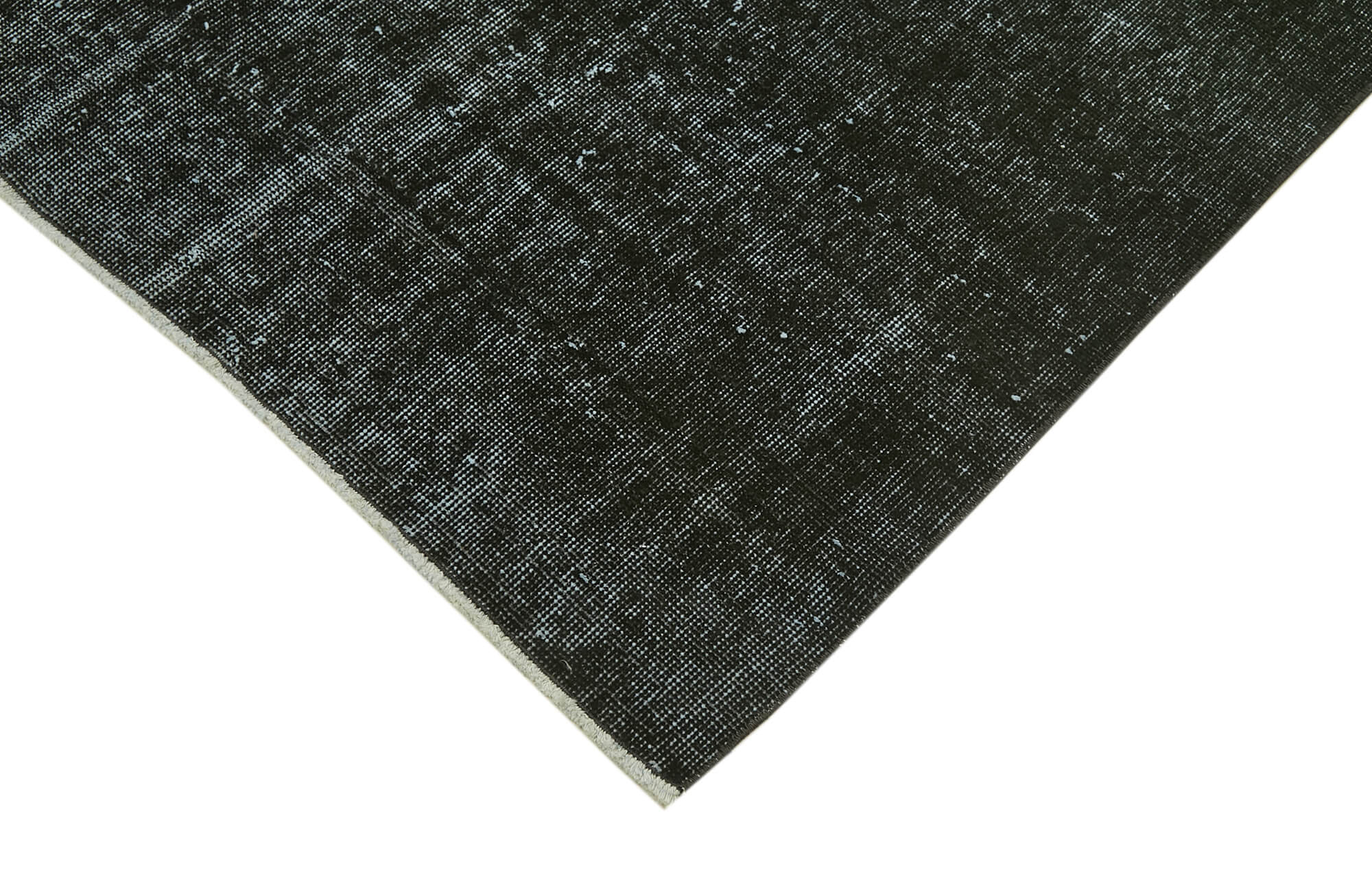 Vintage Handmade Area Rug - Overdyed Black Hand Knotted Turkish Wool Carpet 5'2" x 8'8"